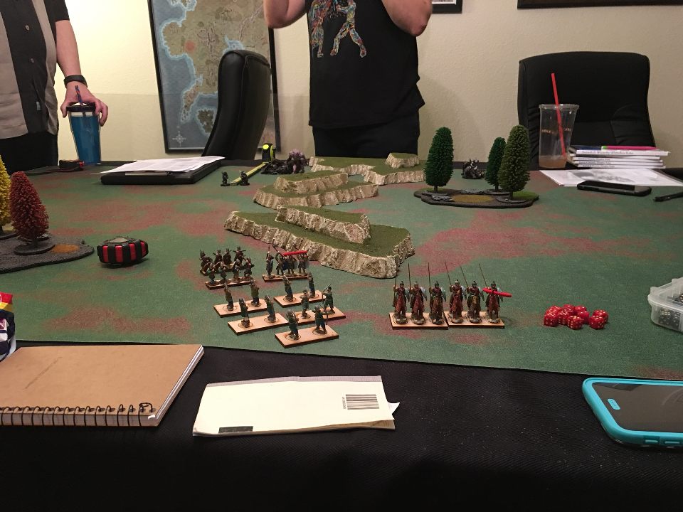 We had 3 players -- 2 dividing the Byzantine army, the other fielding the Orcs