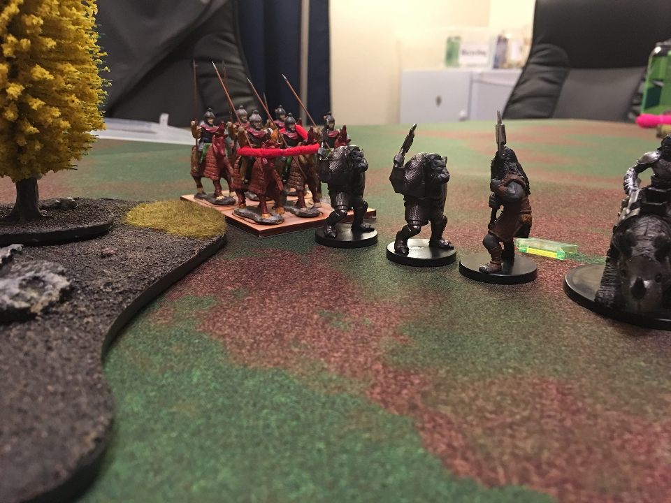 Byzantine cavalry wheels and attempts a charge on the orc unit